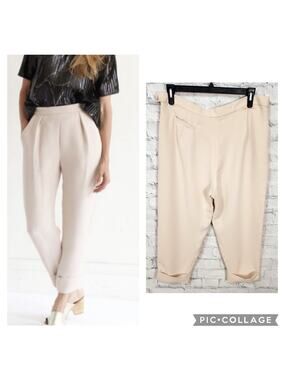 Rachel Comey westside dress pants Sz 14 beige pockets trouser tapered A10C